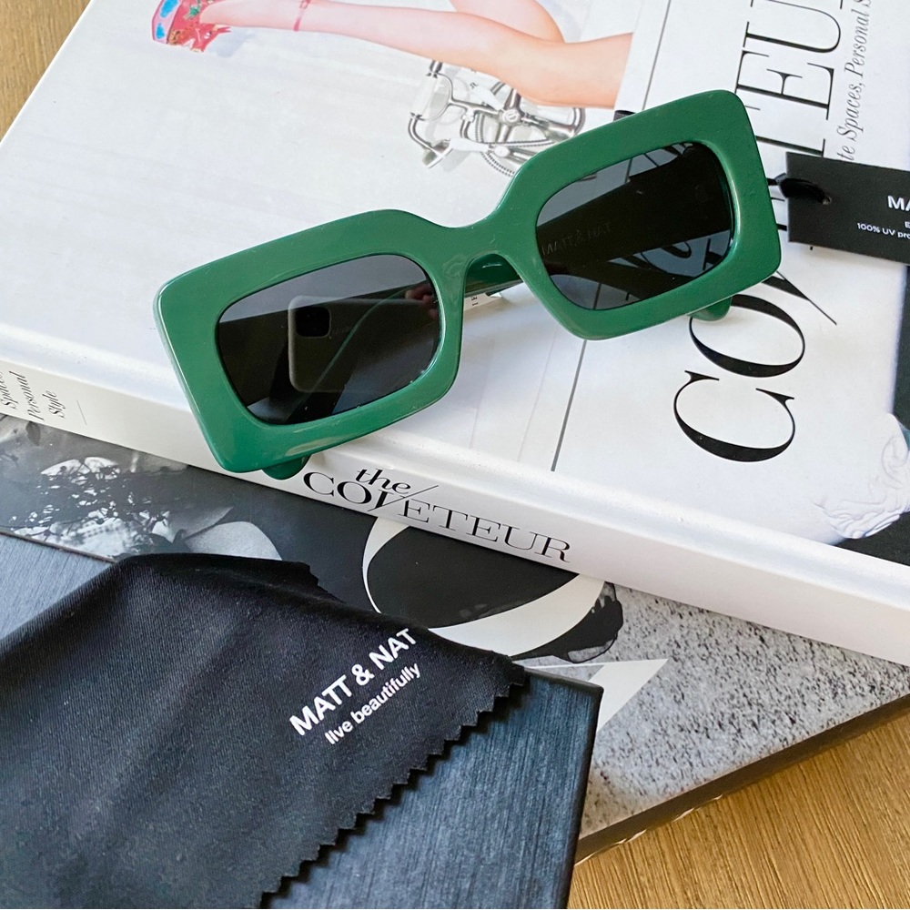 Matt & Nat Tito green rectangle frame sunglasses